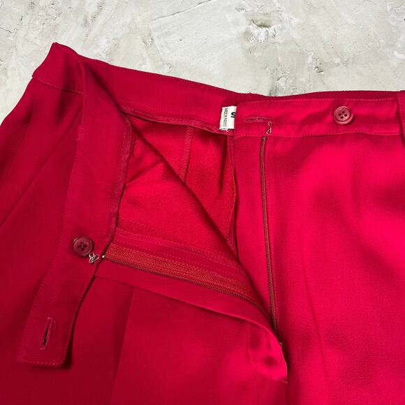 Sonia Rykiel Paris Wide Leg Drapey Pleated Pant FR 40 WAIST 28 Red France - Picture 5 of 13